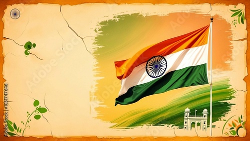 A cheerful Independence Day wallpaper adorned with patriotic elements, showcasing a spirit of celebration and national pride