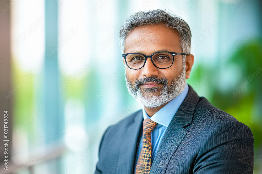 senior indian businessman sitting in office senior indian businessman sitting in office