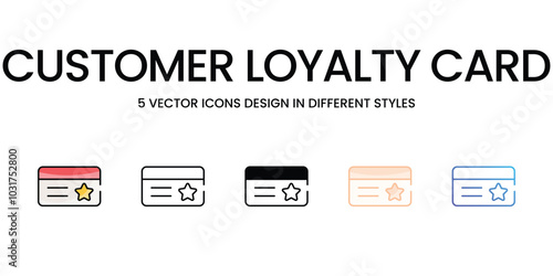 Customer Loyalty Card vector icons set ready to use wed and mobile apps.