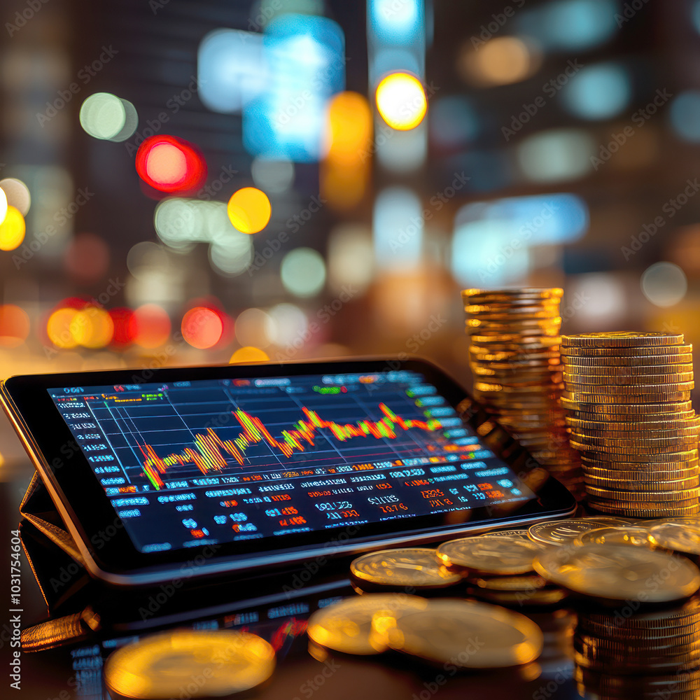 Coin Stack Financial profitability and cost optimization. AI generative. Coin Stack Financial profitability and cost optimization. AI generative.