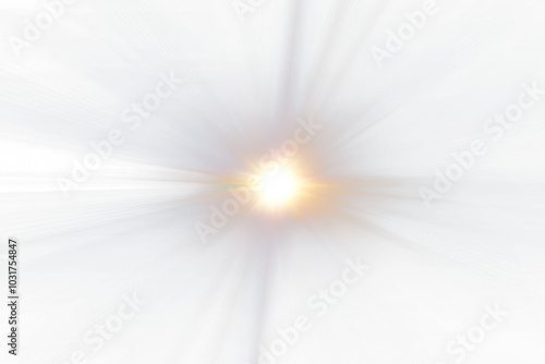 Digital Lens Flare with Golden Sunburst on Black Background