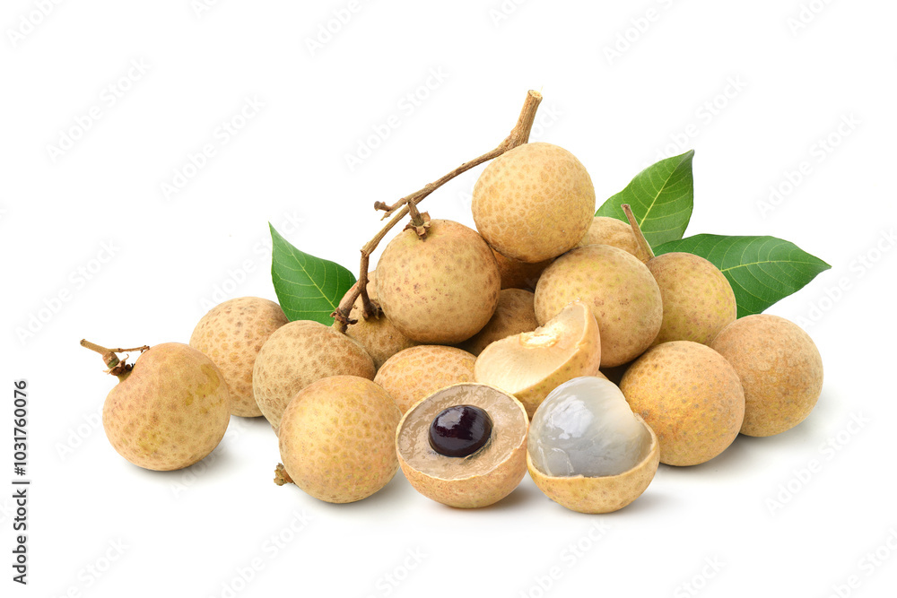 Pile of longan fruits isolated on white background. Pile of longan fruits isolated on white background.