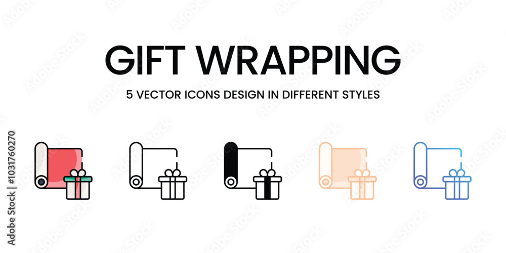 Gift Wrapping vector icons set ready to use wed and mobile apps. Gift Wrapping vector icons set ready to use wed and mobile apps.