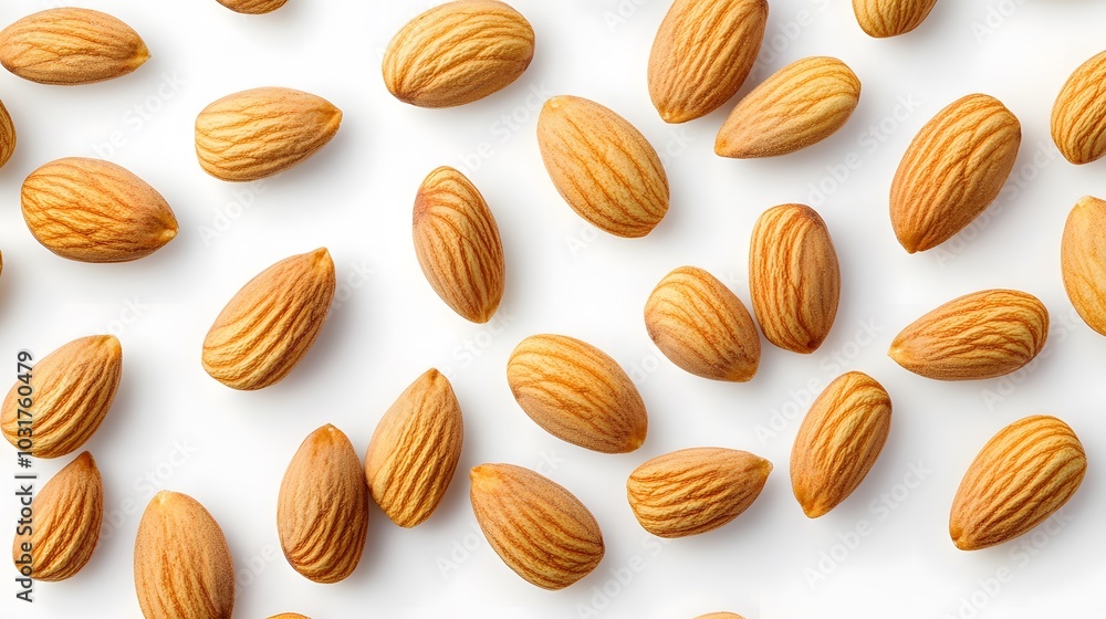 almonds on white background. Isolated. almonds on white background. Isolated.