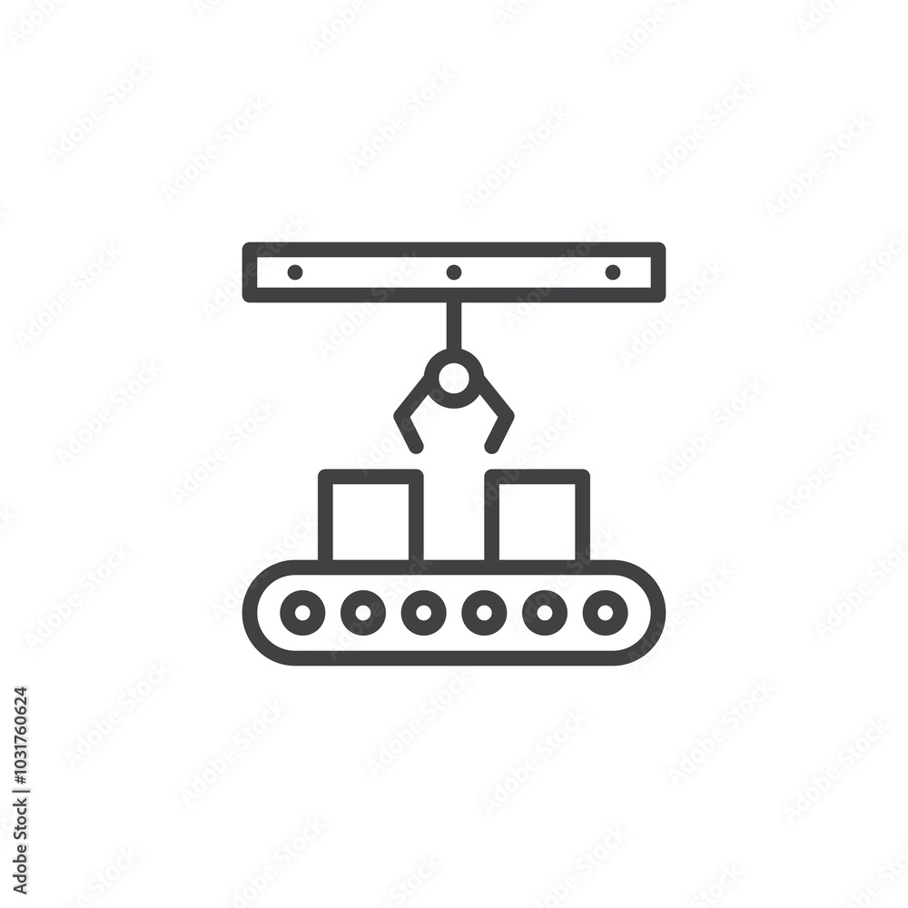 Robot Factory line icon Robot Factory line icon