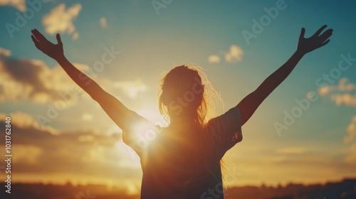 Sunset Freedom: silhouette