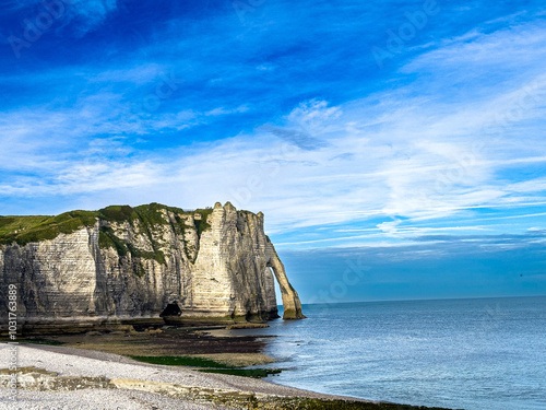 Street view of Fecamp in France photo