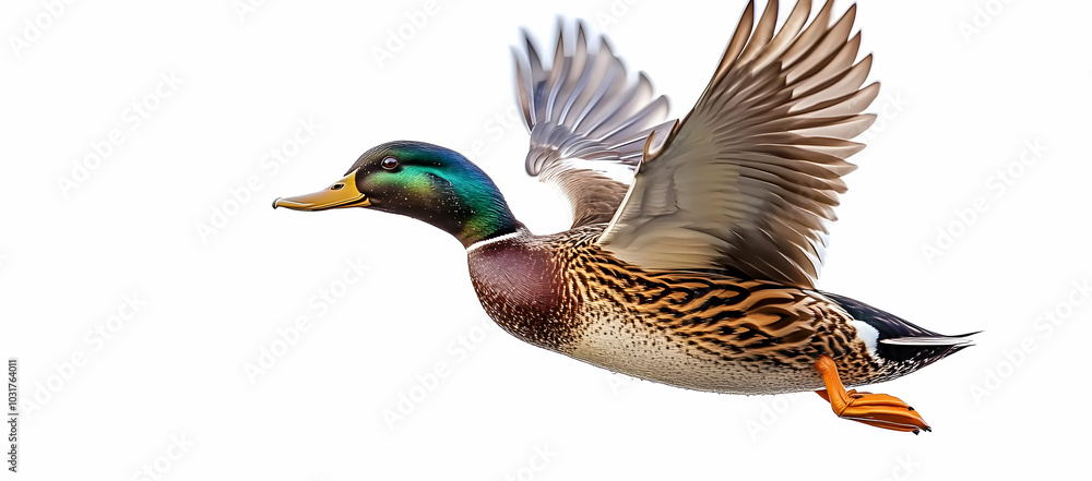 Mallard Duck in Flight. Mallard Duck in Flight.