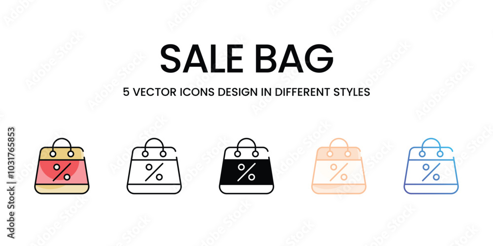 Sale Bag vector icons set ready to use wed and mobile apps. Sale Bag vector icons set ready to use wed and mobile apps.