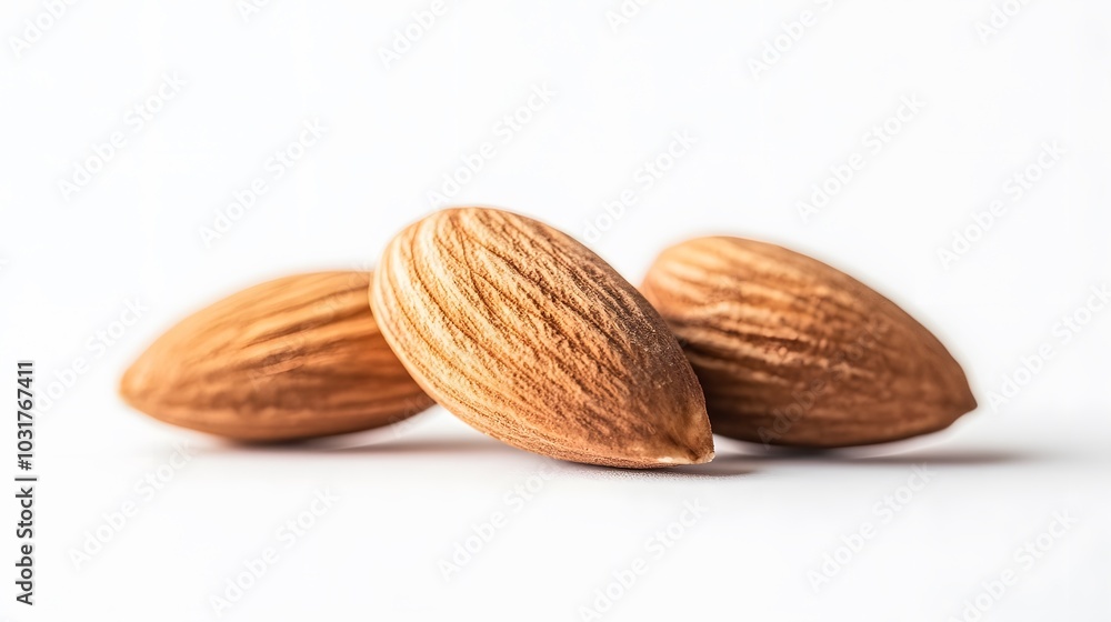 almonds on white background. Isolated. almonds on white background. Isolated.