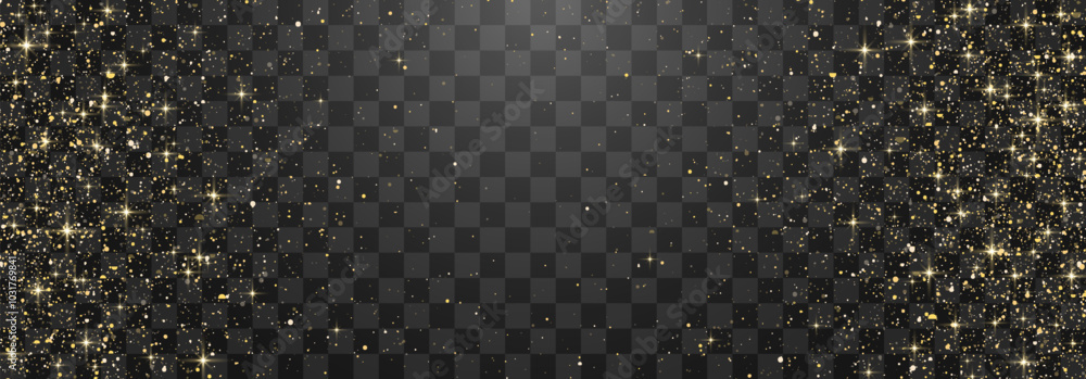 Glitter gold particles shine effect on transparent background. Vector gold glitter particles effect and texture. Stardust amber particles color on png background. Golden explosion of confetti Glitter gold particles shine effect on transparent background. Vector gold glitter particles effect and texture. Stardust amber particles color on png background. Golden explosion of confetti