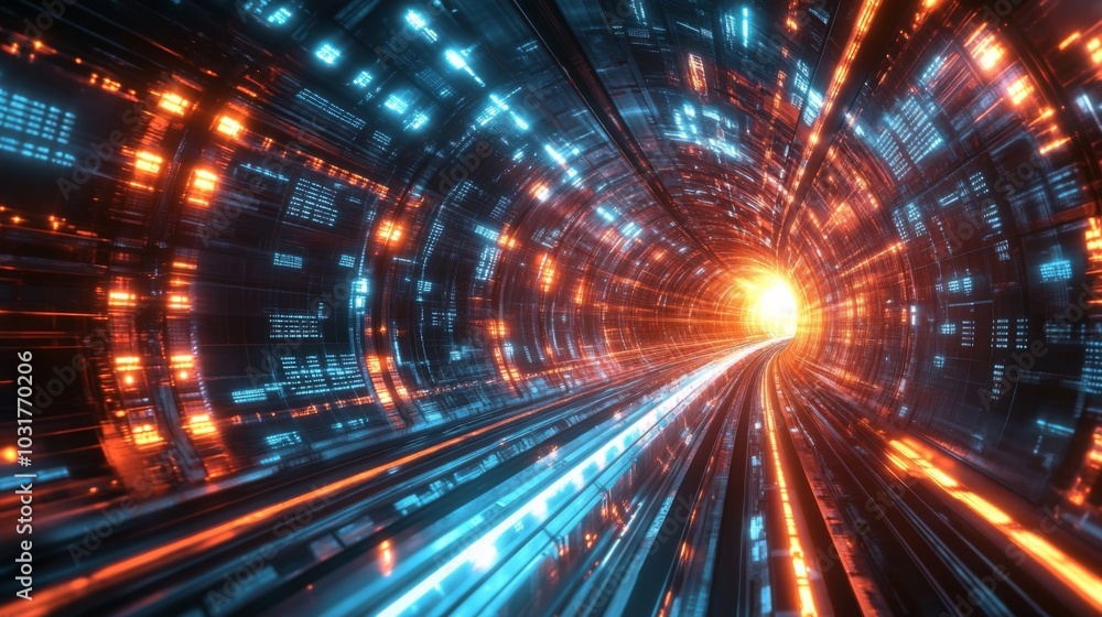 Futuristic Data Tunnel Futuristic Data Tunnel