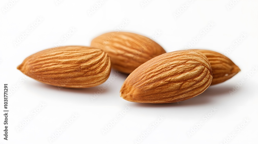 almonds on white background. Isolated. almonds on white background. Isolated.