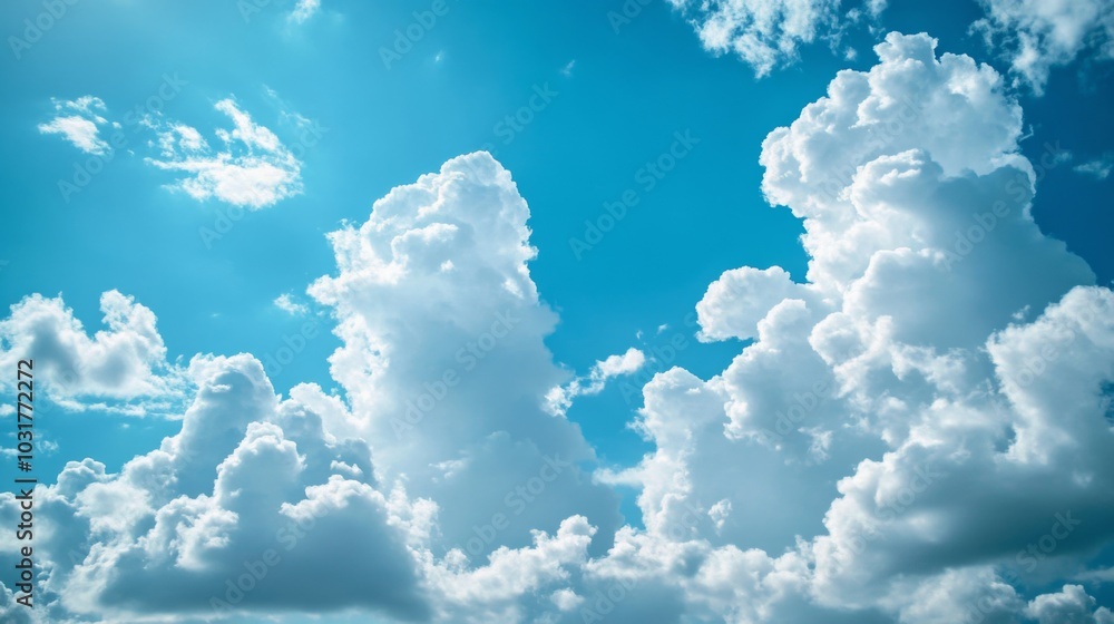 Majestic Cumulus Clouds Against Blue Sky Majestic Cumulus Clouds Against Blue Sky
