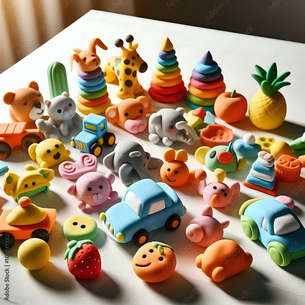 Obraz premium Different toys made of dough