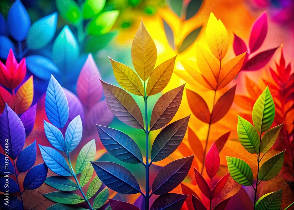 Vibrant Rainbow Spectrum Paper Leaves Silhouette Photography for Abstract Art Enthusiasts Vibrant Rainbow Spectrum Paper Leaves Silhouette Photography for Abstract Art Enthusiasts