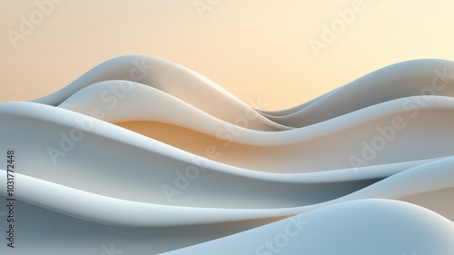 Wallpaper Mural Modern Abstract 3D Landscape Featuring Smooth Curves and Metallic Tones in a Futuristic Design Torontodigital.ca