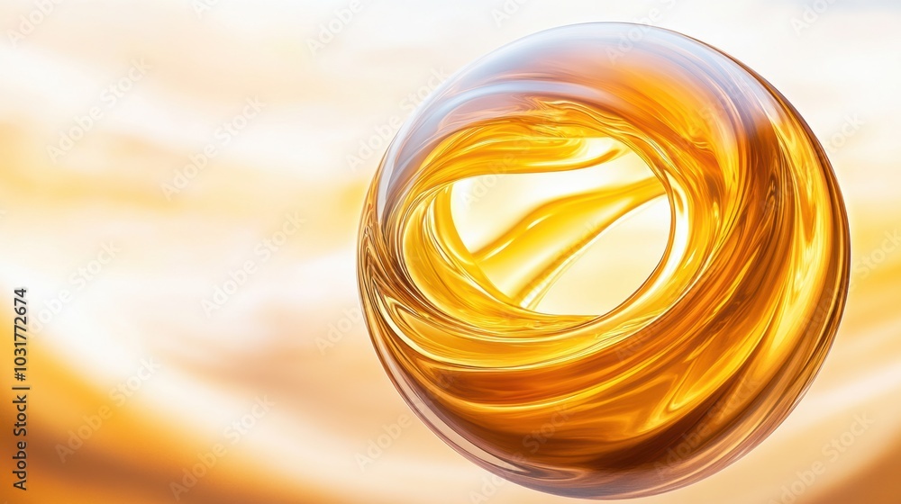 Golden liquid swirl suspended in a luminous, ethereal space, AI Golden liquid swirl suspended in a luminous, ethereal space, AI