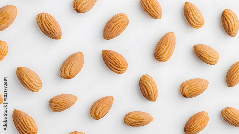 almonds on white background. Isolated. almonds on white background. Isolated.