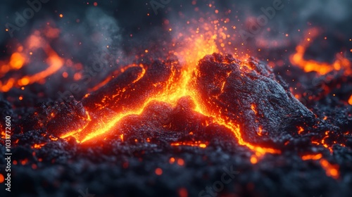 Fiery Lava Eruption