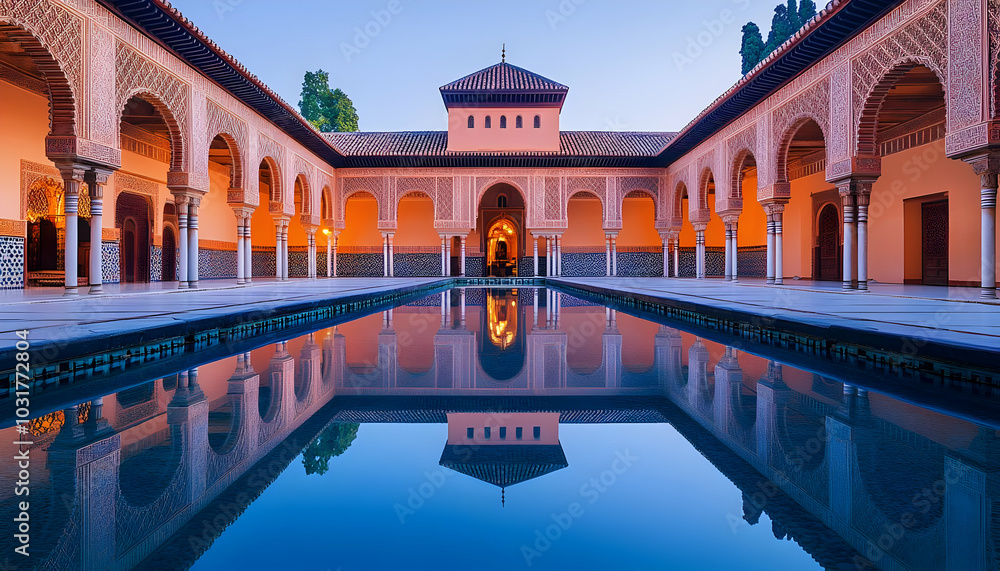 Fototapeta premium Reflection of a Moorish Palace.