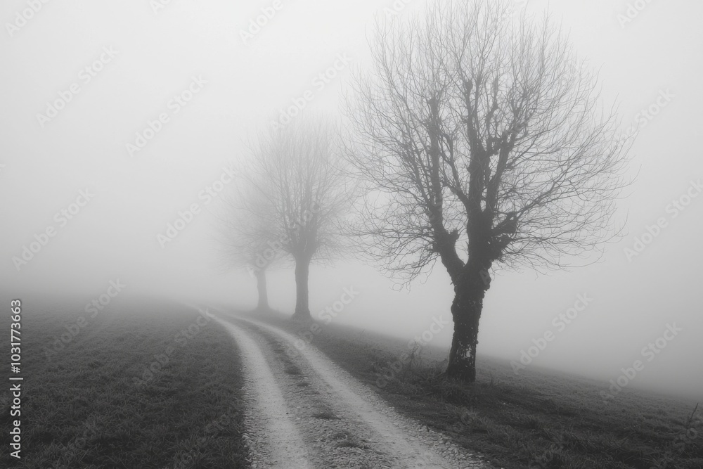 Obraz premium White Fog Background in Nature