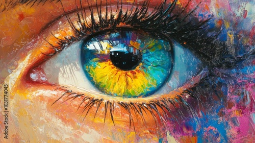 Colorful Abstract Eye Painting