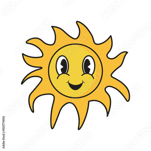 Retro Sun Character