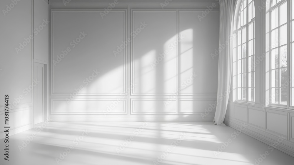Bright Empty Room with Large Windows Bright Empty Room with Large Windows