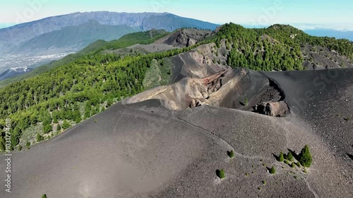 Aerial drone view of the landscape of La Palma, Canary Islands, Spain