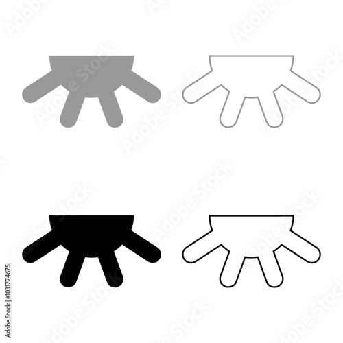 Cow's udder set icon grey black color vector illustration image solid fill outline contour line thin flat style