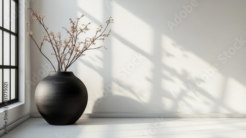 Elegant Minimalist Vase in Sunlit Corner