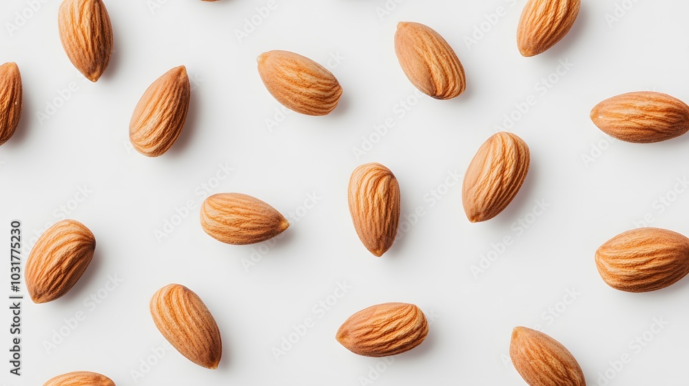almonds on white background. Isolated. almonds on white background. Isolated.