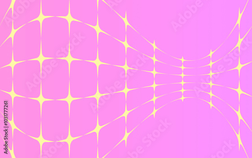 Pink and yellow gradient background web banner with abstract blended colour and curvy star shapes 