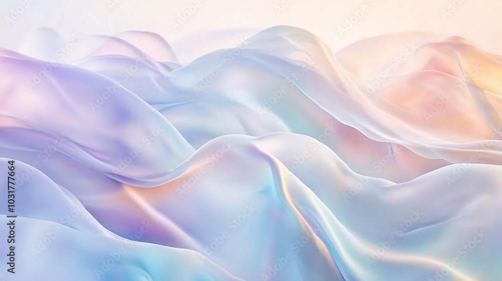 Obraz premium Soft Pastel Waves with Gentle Light Reflection