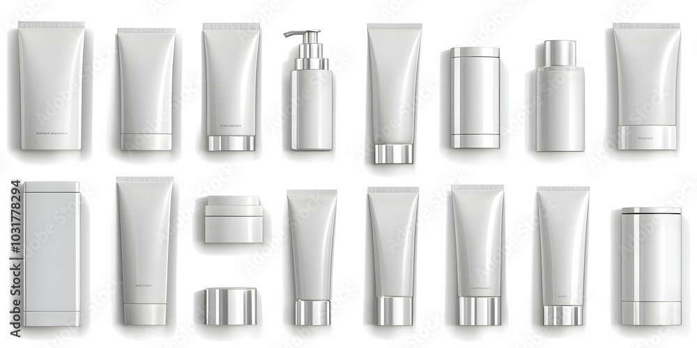 Set of Blank Cosmetic Containers Mockups. Set of Blank Cosmetic Containers Mockups.