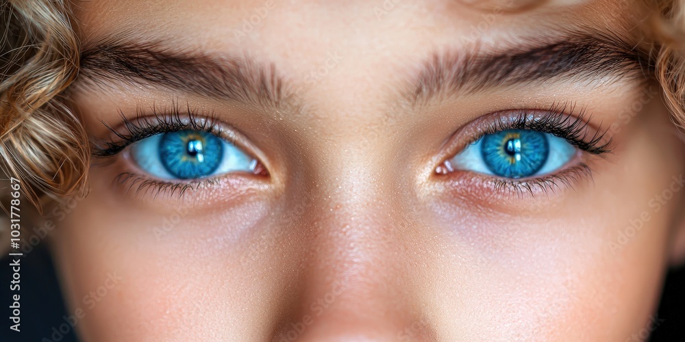 Close up Portrait of a Young Girl with Blue Eyes Close up Portrait of a Young Girl with Blue Eyes