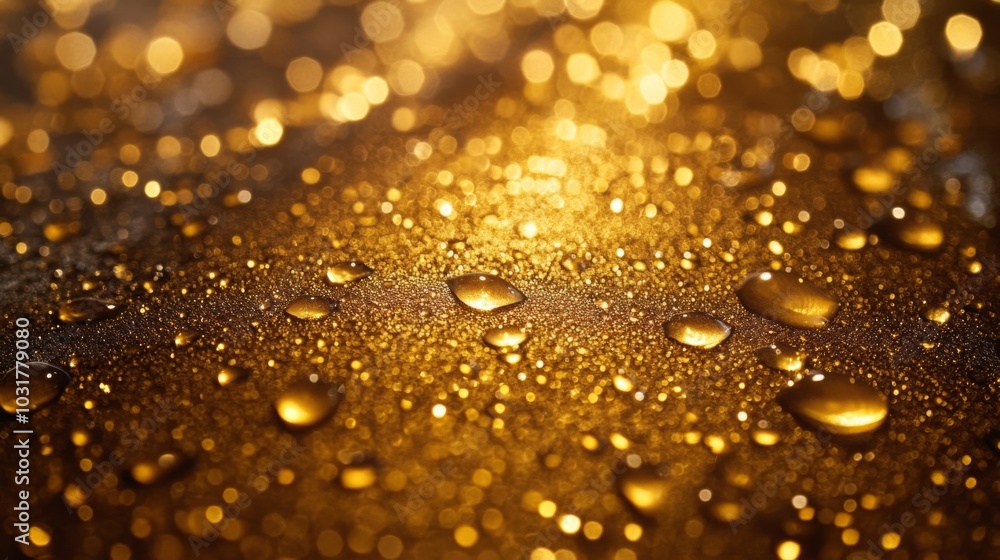 Golden Droplets on Shimmering Surface Golden Droplets on Shimmering Surface