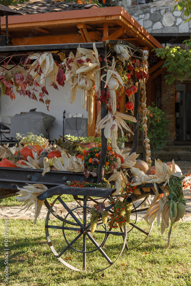 Fototapeta premium Charming and Inviting Outdoor Market Display Featuring a Beautiful Collection of Dried Plants