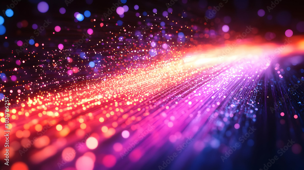 Fototapeta premium Abstract colorful light streaks with bokeh.