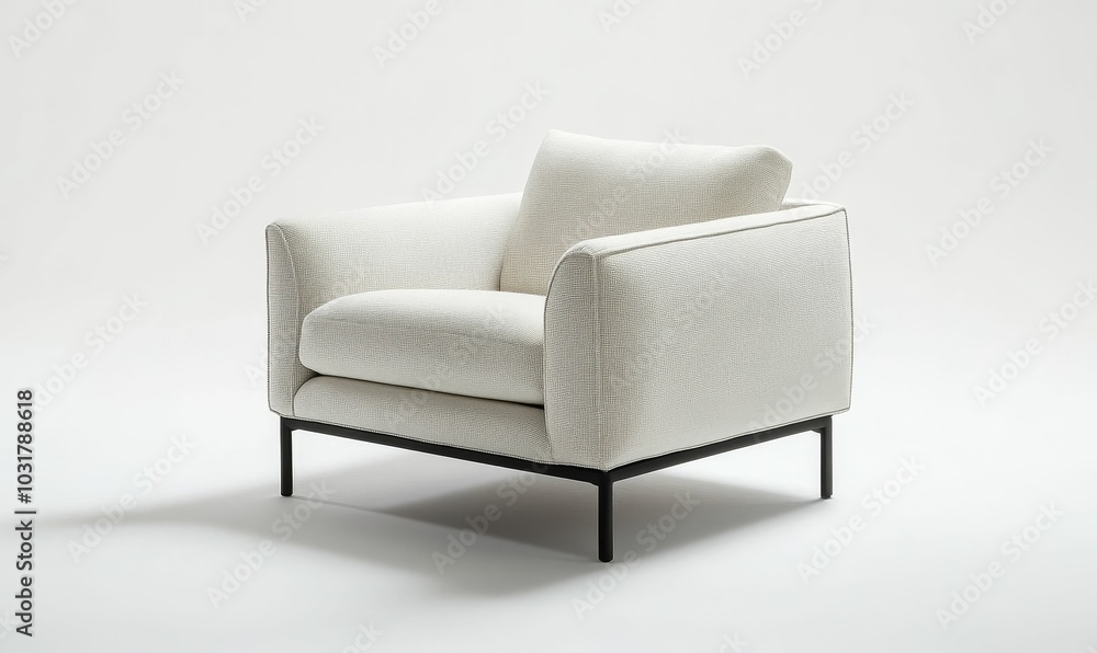 White armchair on a white background. White armchair on a white background.
