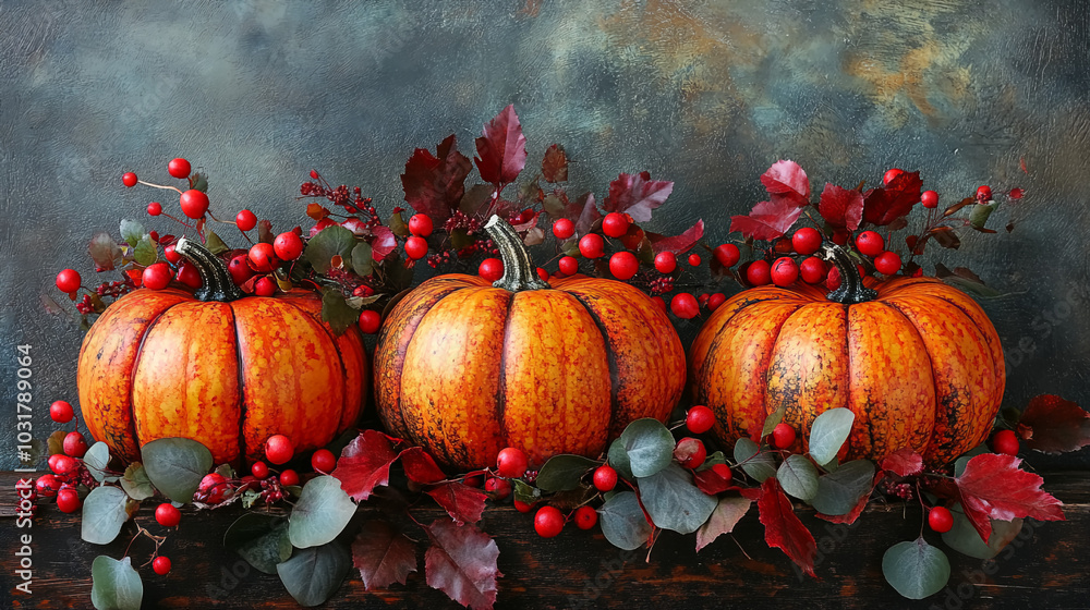 Set of pumpkins on a light background Set of pumpkins on a light background
