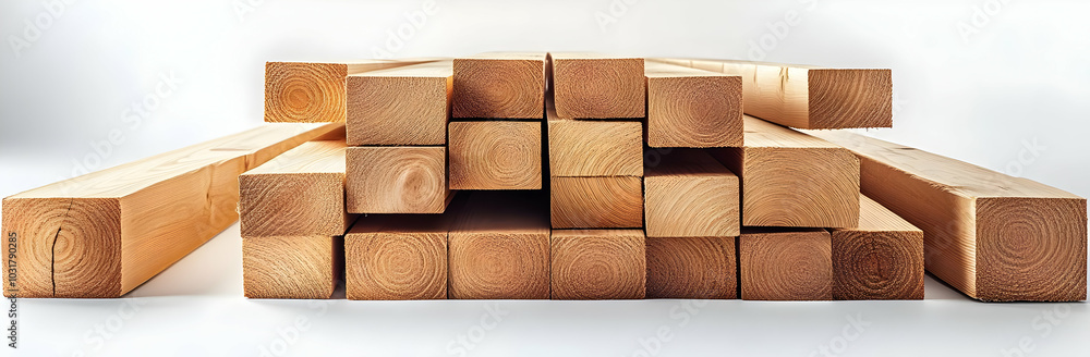 Stack of Wooden Beams. Stack of Wooden Beams.