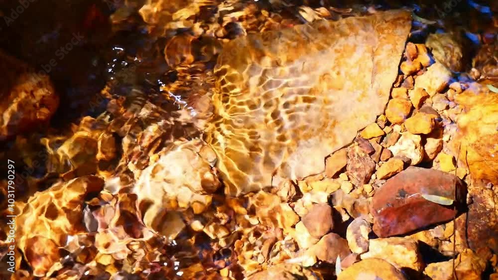 Abstract reflections of sunlight beneath flowing water Abstract reflections of sunlight beneath flowing water