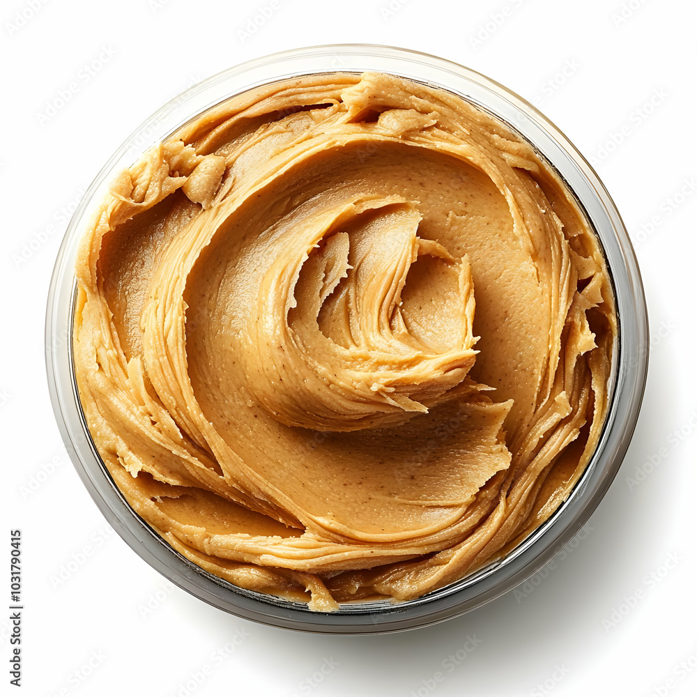 Creamy Peanut Butter in a Glass Jar. Creamy Peanut Butter in a Glass Jar.