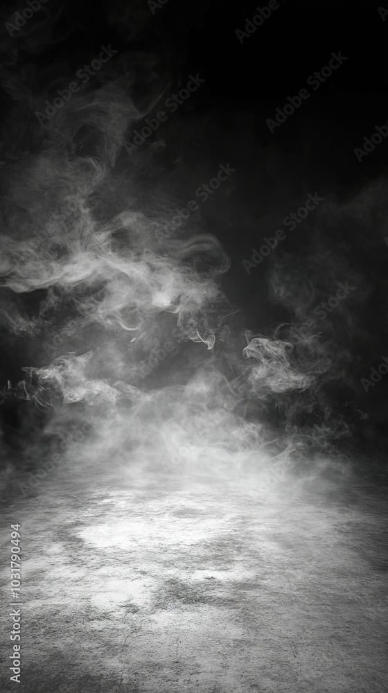 Abstract Background of an Empty Dark Room with Moody Atmosphere, Featuring Concrete Flooring, Smoke, and Fog, Providing Ample Copy Space for Wide Format Product Demonstration, Enhanced by AI Wallpaper Abstract Background of an Empty Dark Room with Moody Atmosphere, Featuring Concrete Flooring, Smoke, and Fog, Providing Ample Copy Space for Wide Format Product Demonstration, Enhanced by AI Wallpaper