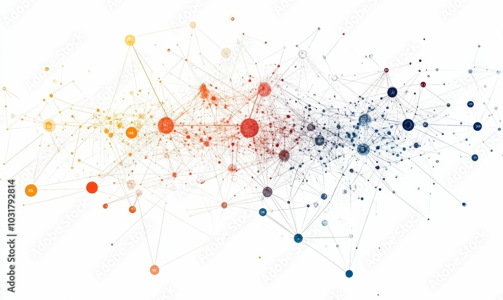 Abstract network with connected nodes. Abstract network with connected nodes.