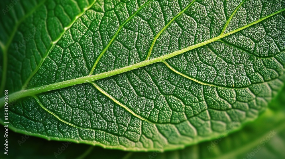 Detailed Close-Up of Leaf Texture in Natural Setting Detailed Close-Up of Leaf Texture in Natural Setting