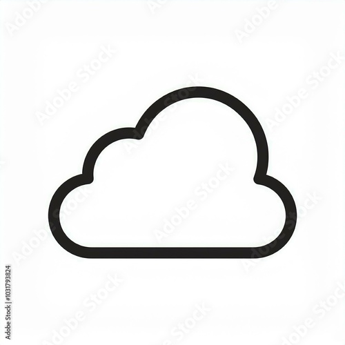 cloud black line icon isolated on white