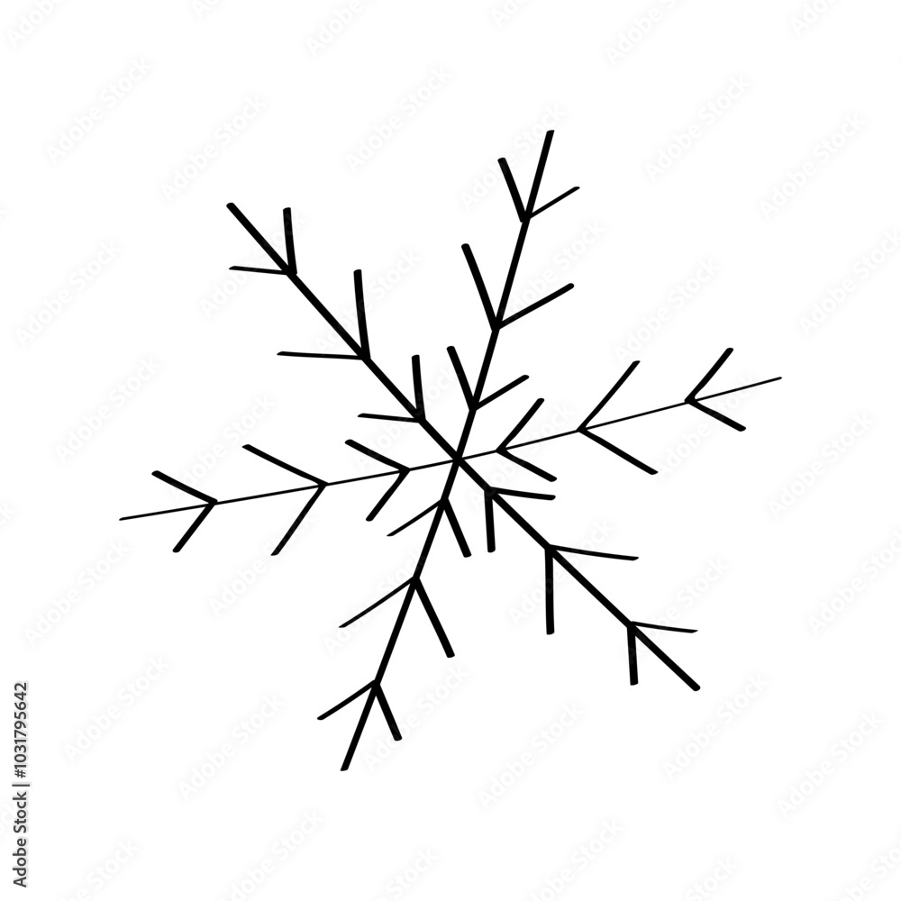 Snowflake doodle style icon for winter design. Vector illustration hand drawn isolated on white background. Snowflake doodle style icon for winter design. Vector illustration hand drawn isolated on white background.